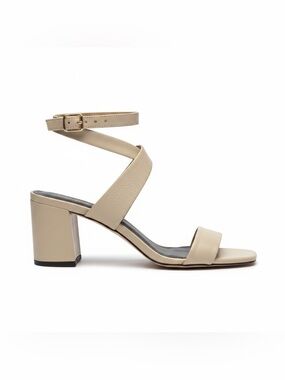 Via Spiga Ankle-Strap Block Heel Sandal in Nude/Tan
